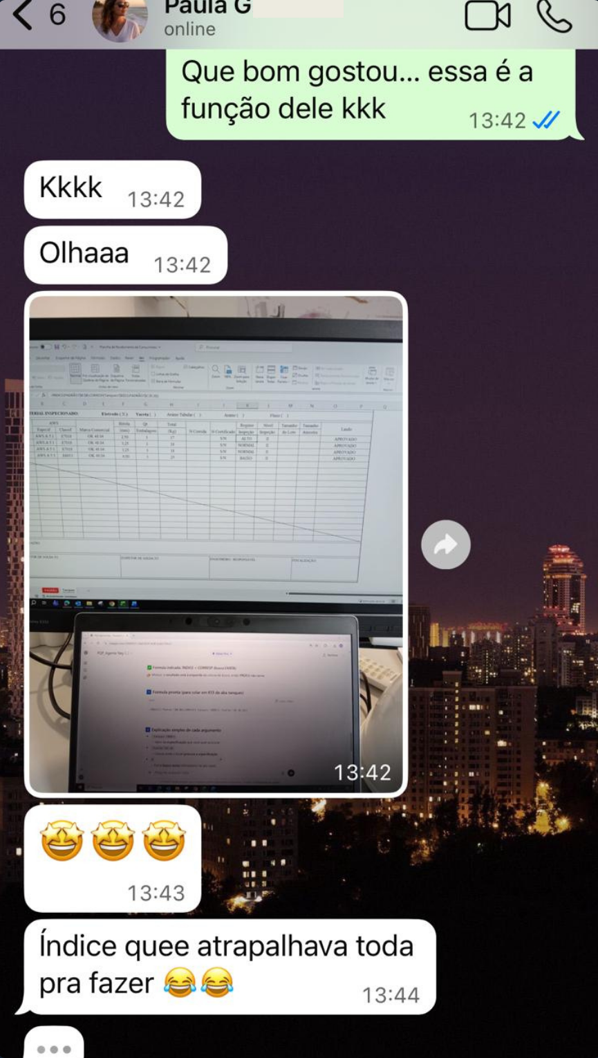 Print da conversa — Paula